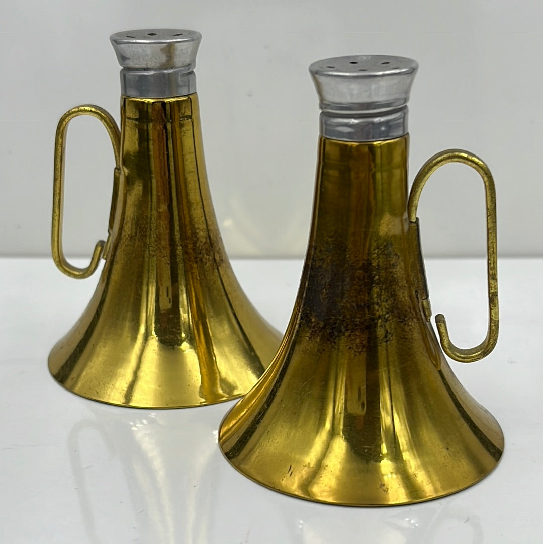Brass megaphone salt and pepper shaker