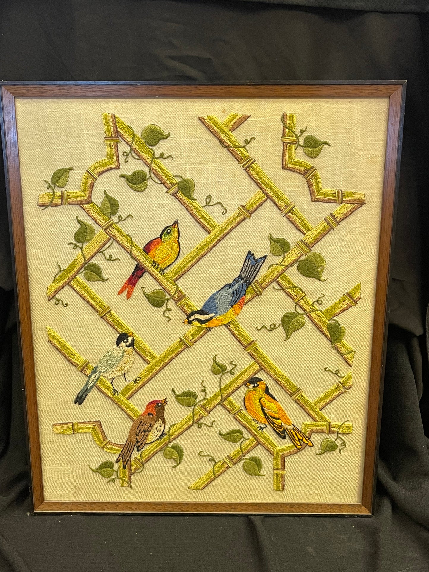 Needlepoint Bird Framed Wall Art