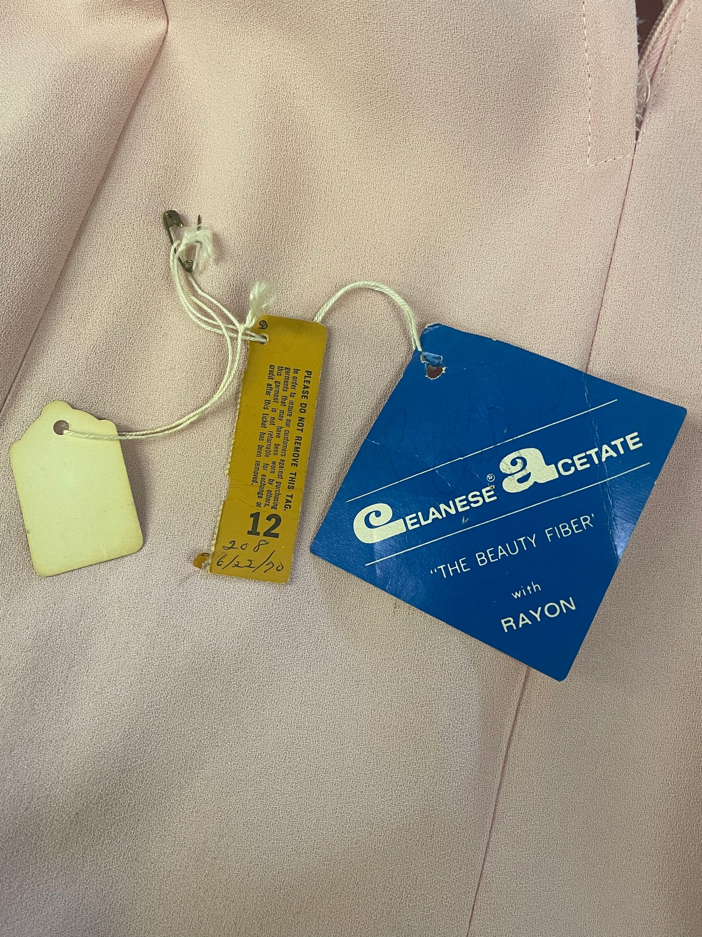 1970 Pink Mod Dress With Chiffon Sleeves