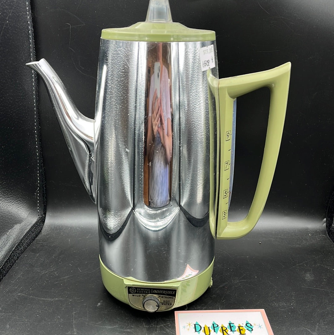 Green and Chrome GE percolator