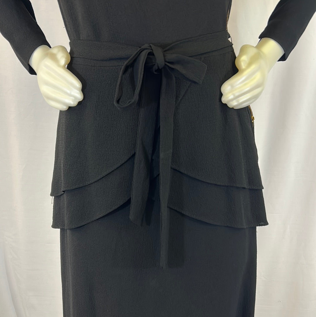 Crepe 40s Black Crepe Dress