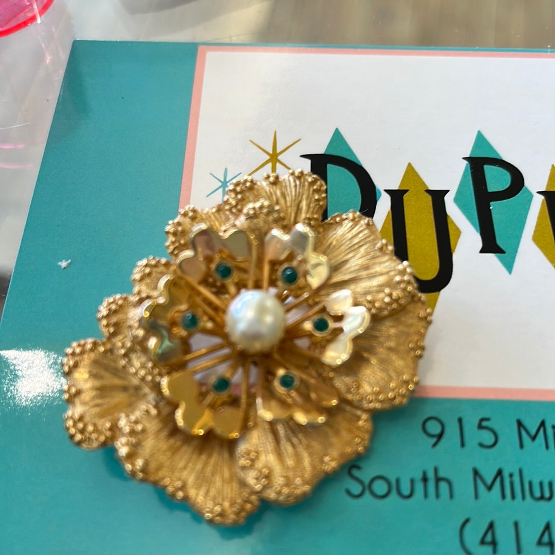Sarah Coventry “Splendor” brooch & clip earrings