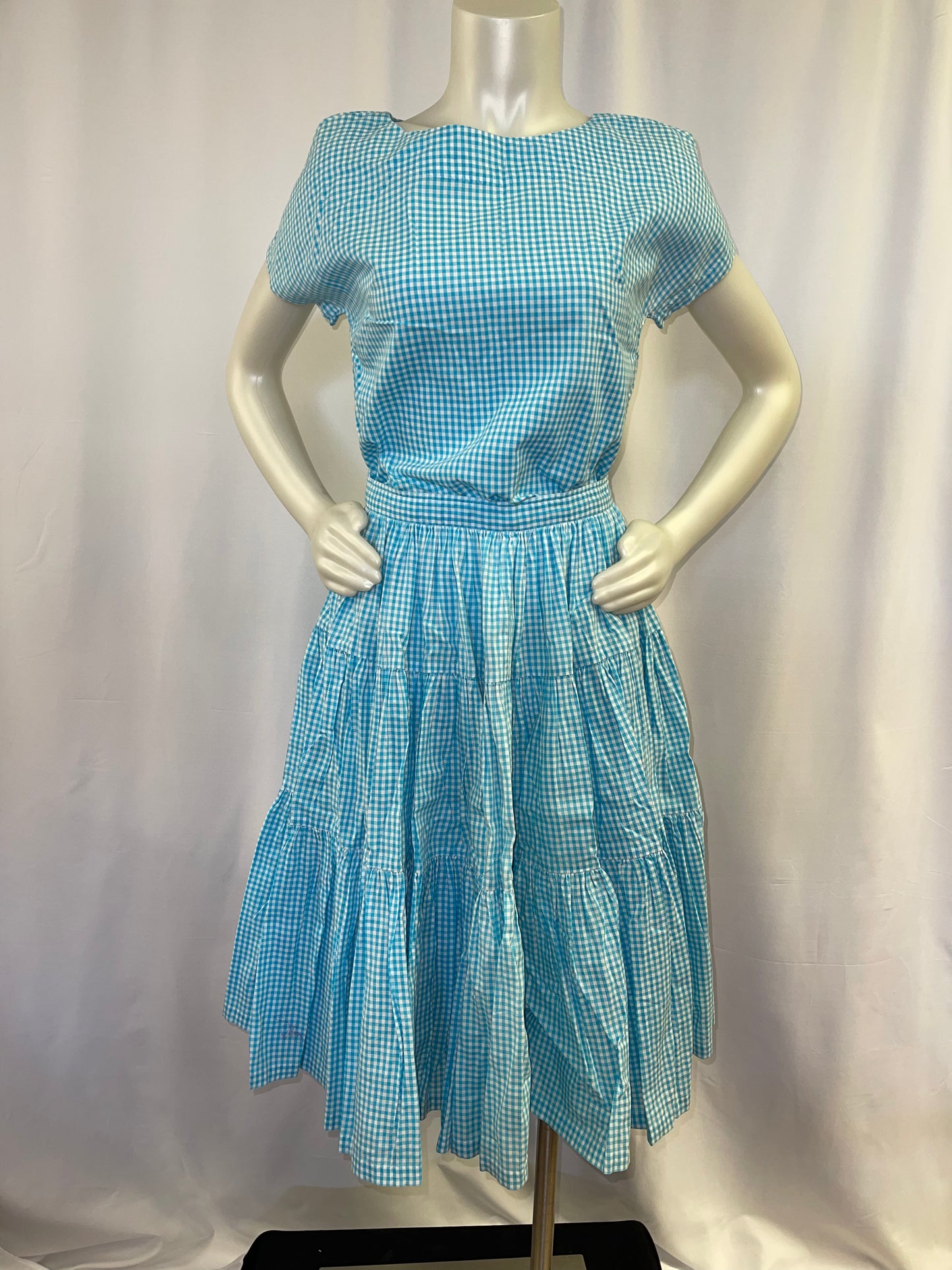 Teal & White Gingham Set