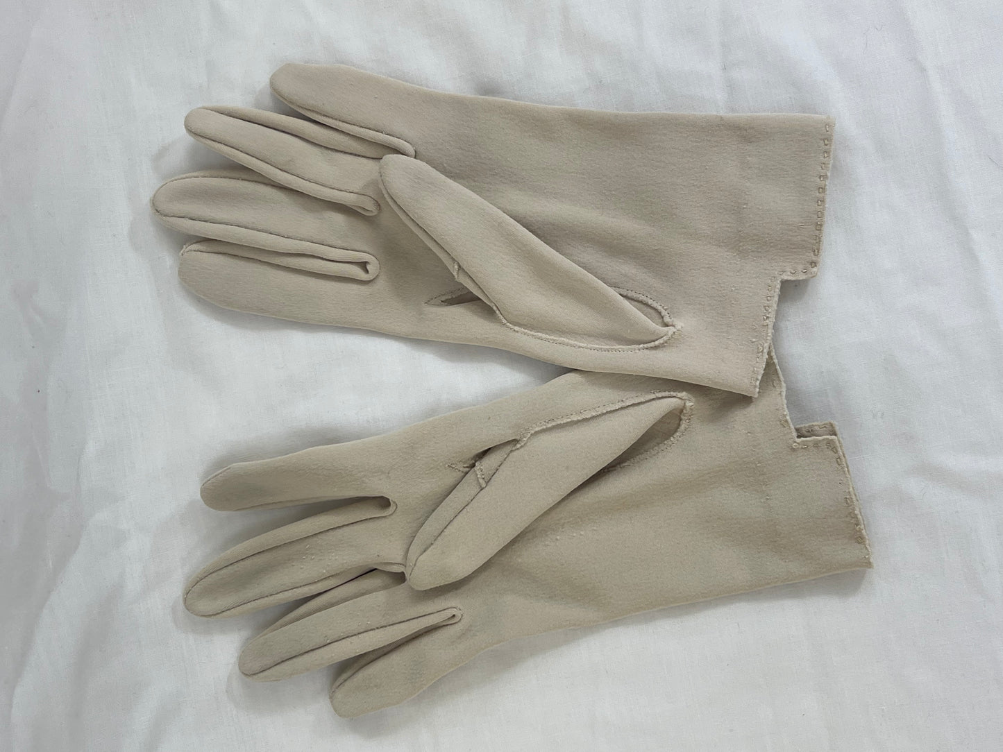 Beige Fabric Gloves