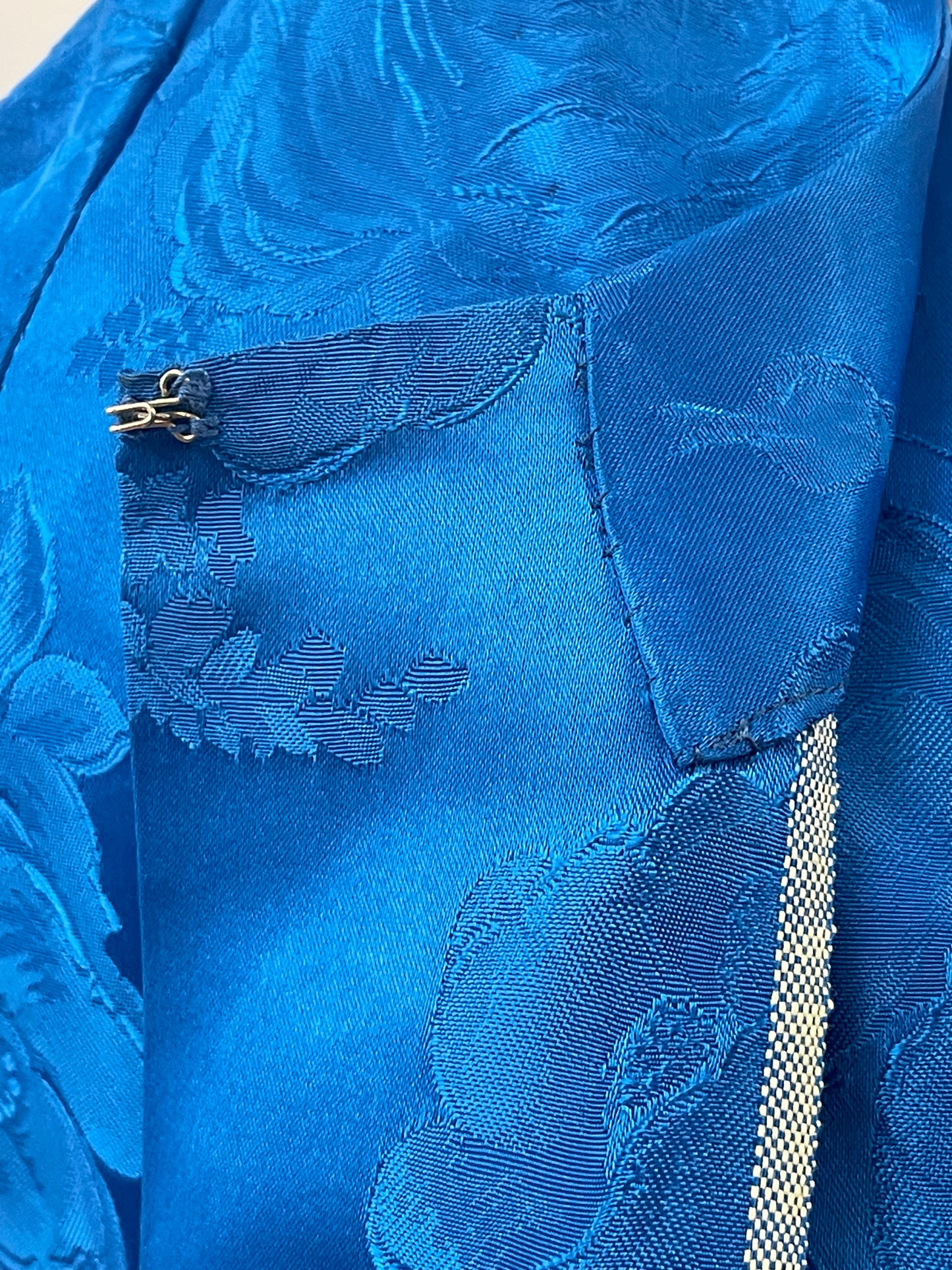 Royal Blue Brocade 2 Pc. Set