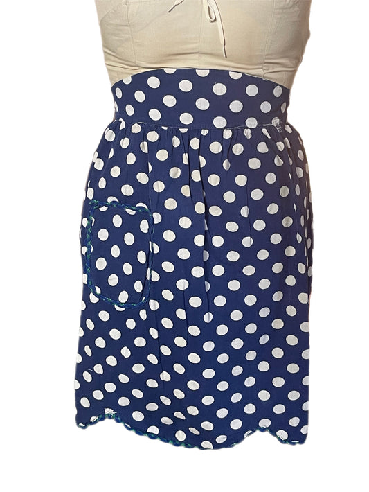 Blue & white Polka Dot Kitchen Apron