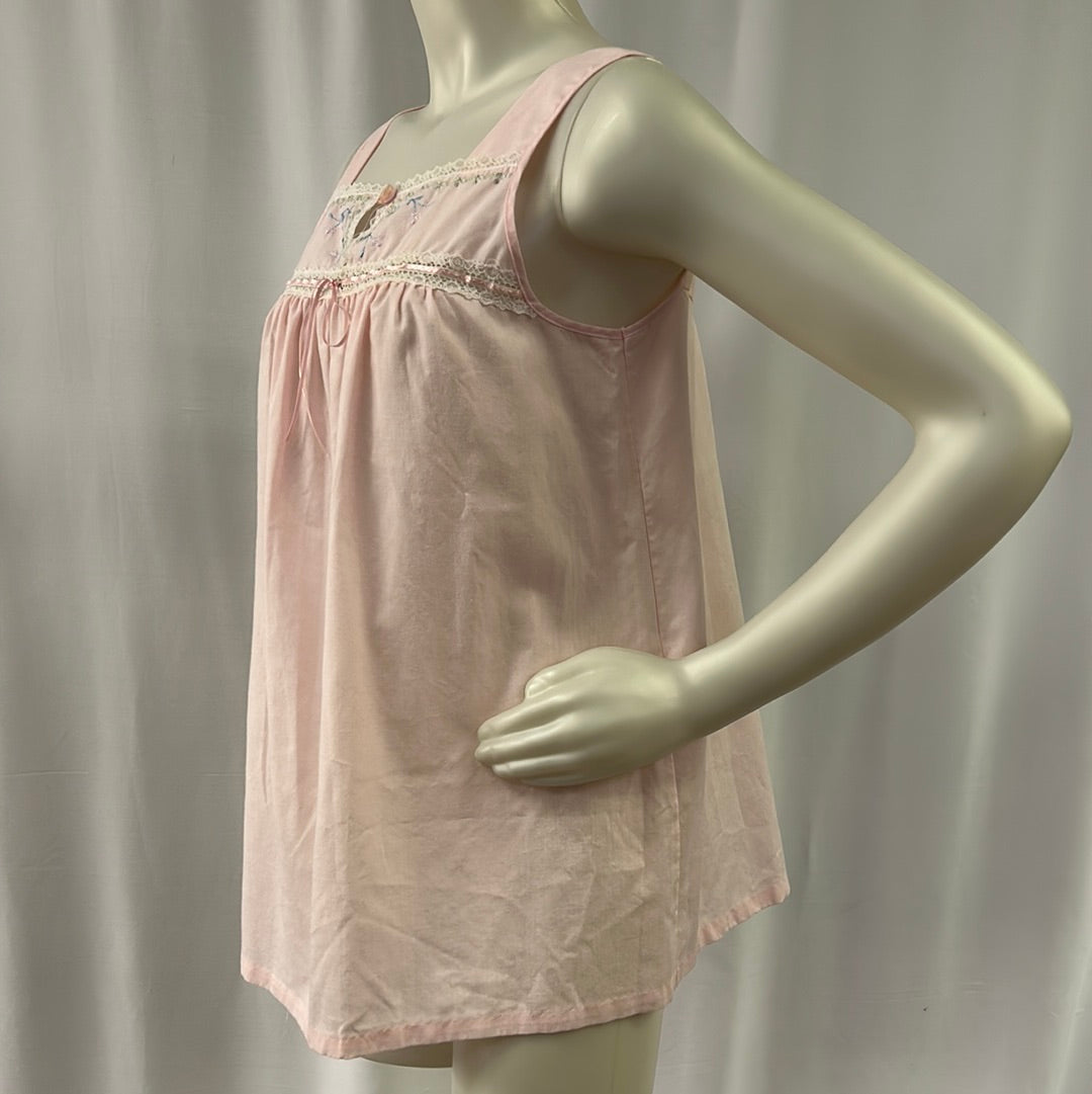 Pink Cotton Babydoll Tank
