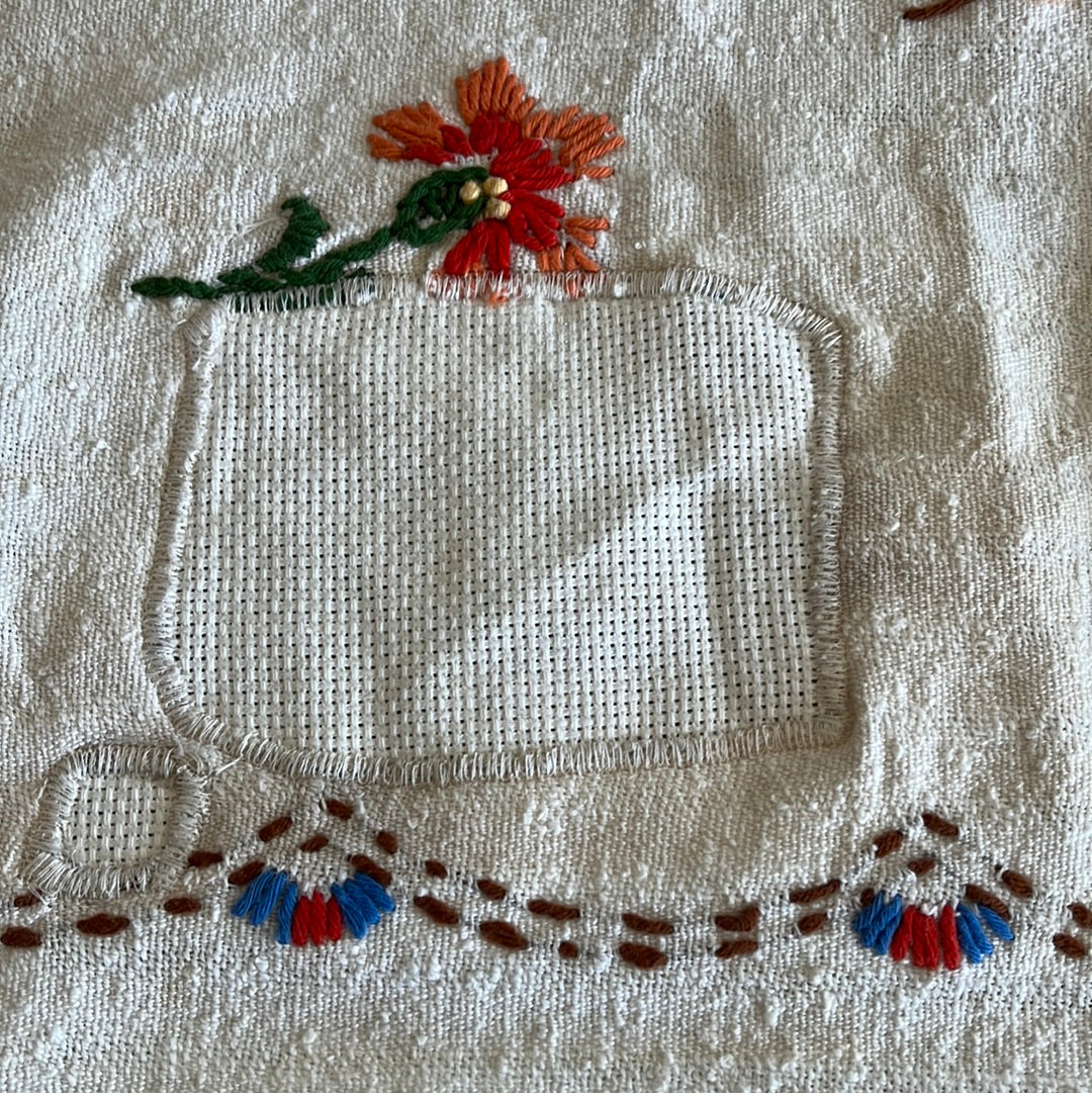 Embroidered table cloth