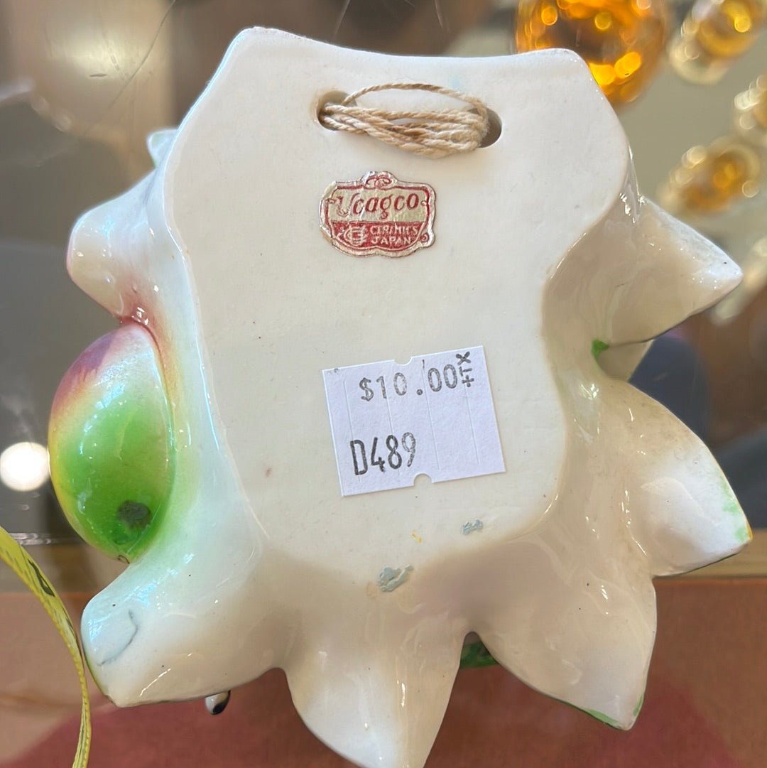 Wall hung apples and butterfly vase