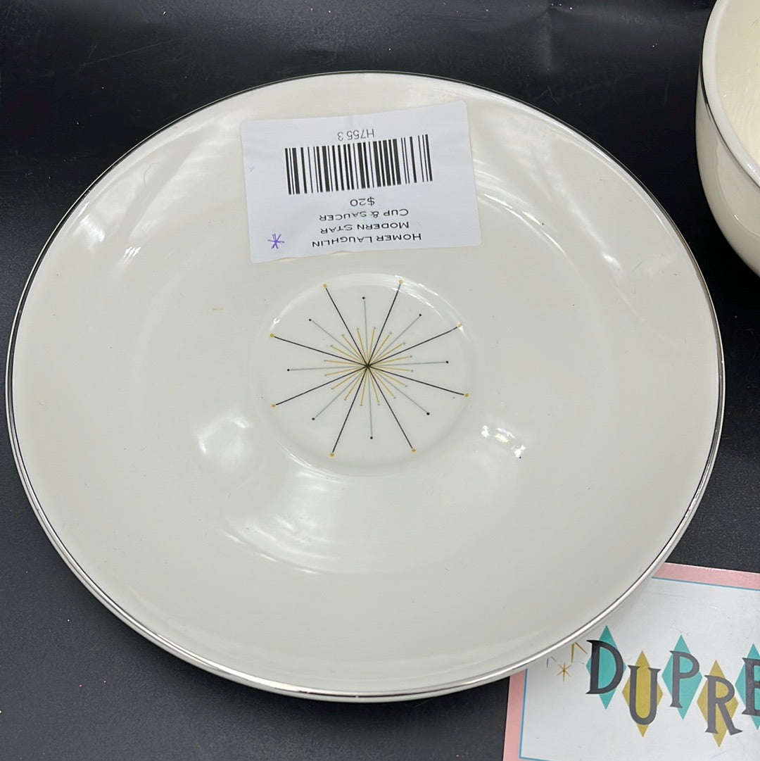 Homer Laughlin Modern Star Cup & Saucer