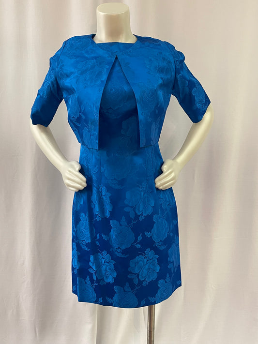 Royal Blue Brocade 2 Pc. Set