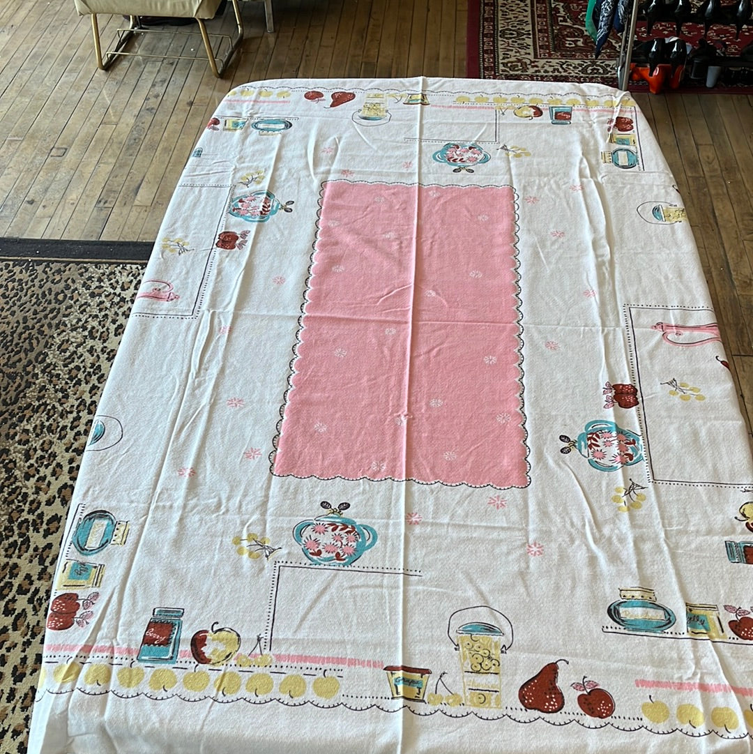 Fun Pink & White Tablecloth