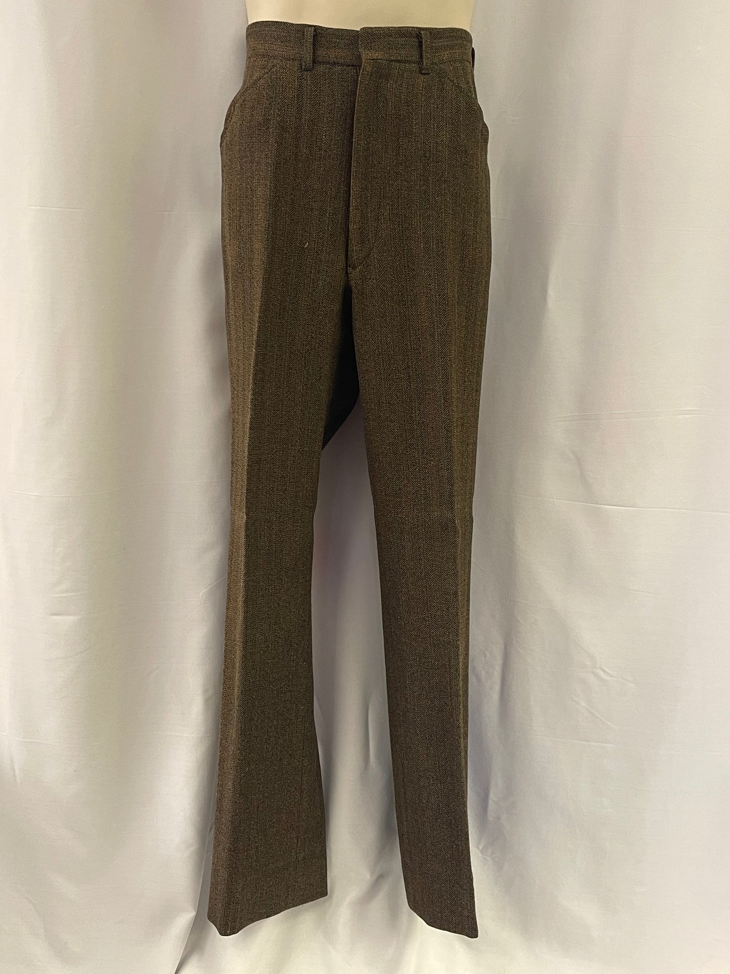 70s Brown Wool Belt Back Suit