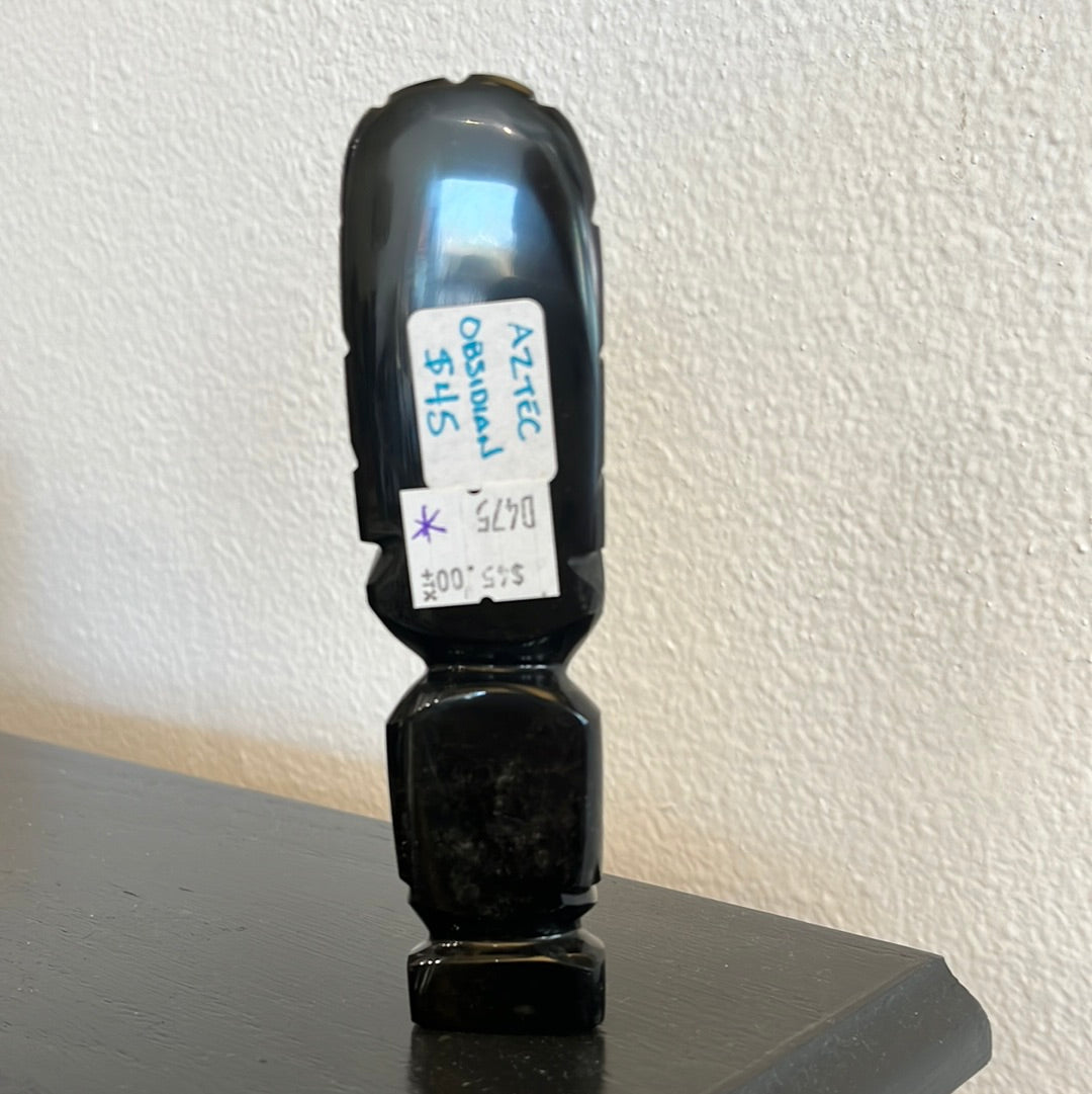 Obsidian Aztec figure