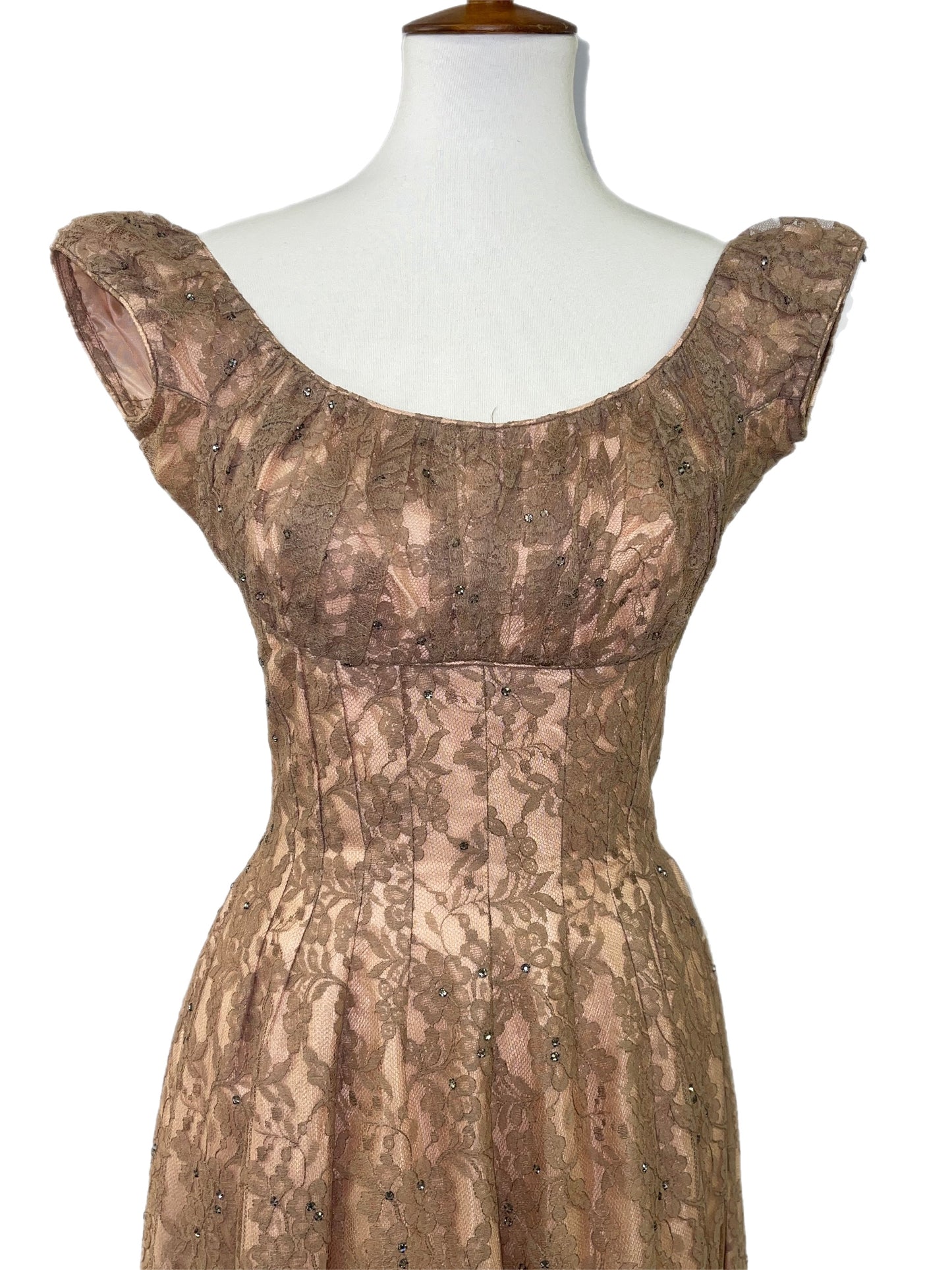 50s Tan Cocktail Dress