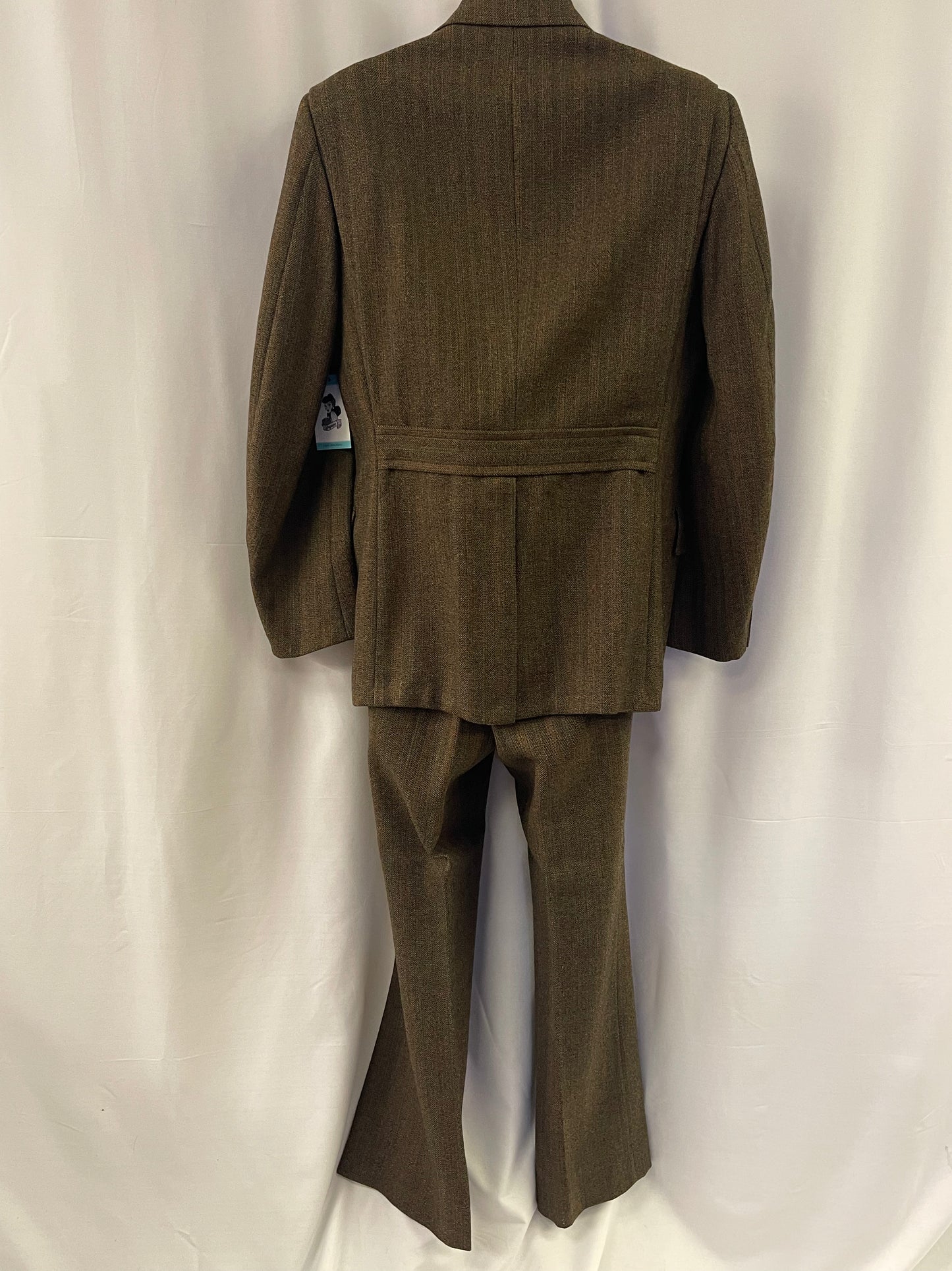 70s Brown Wool Belt Back Suit