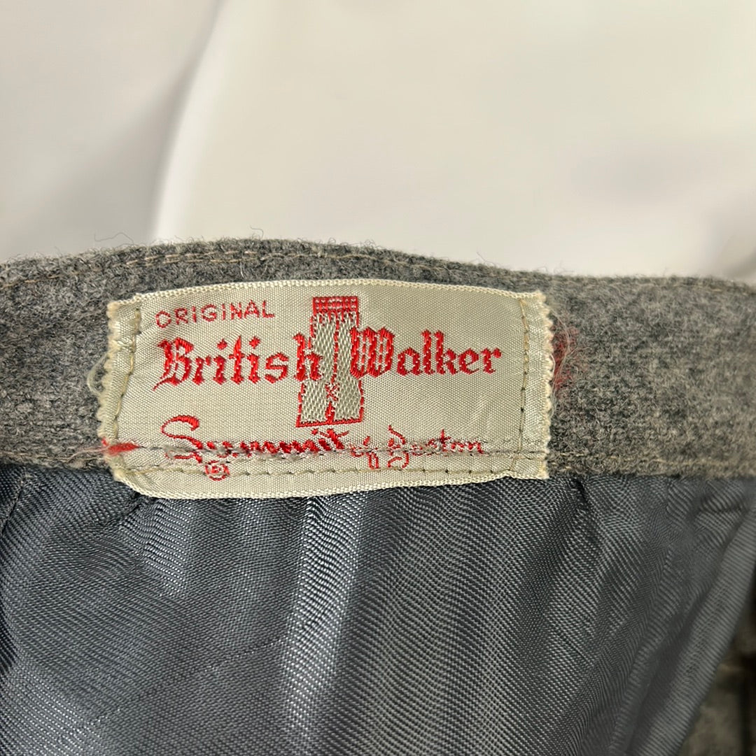 Grey Straight Wool Skirt