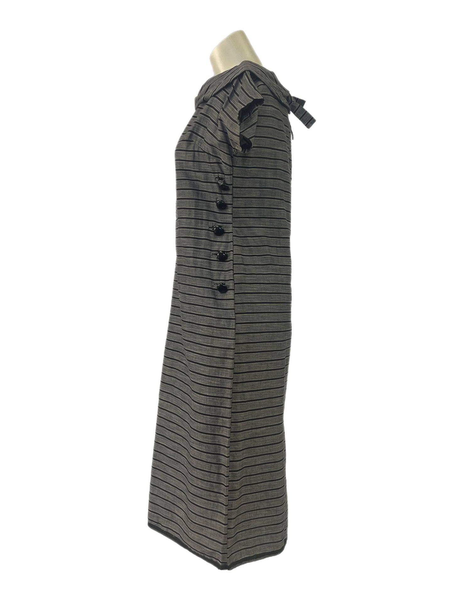 50s Black & White Striped Wiggle Dress