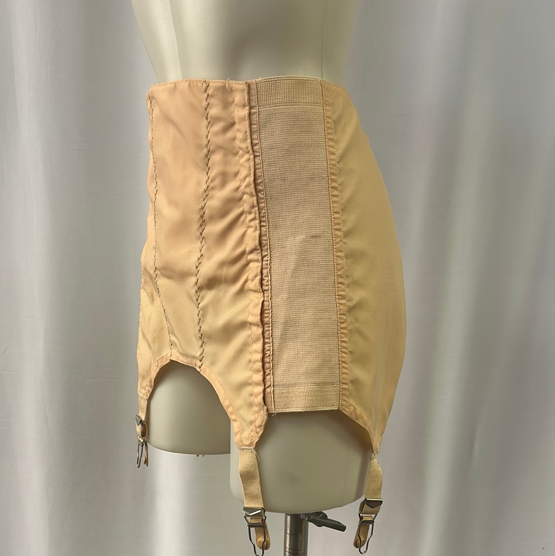 Peach Waist Cinching Garter Corset