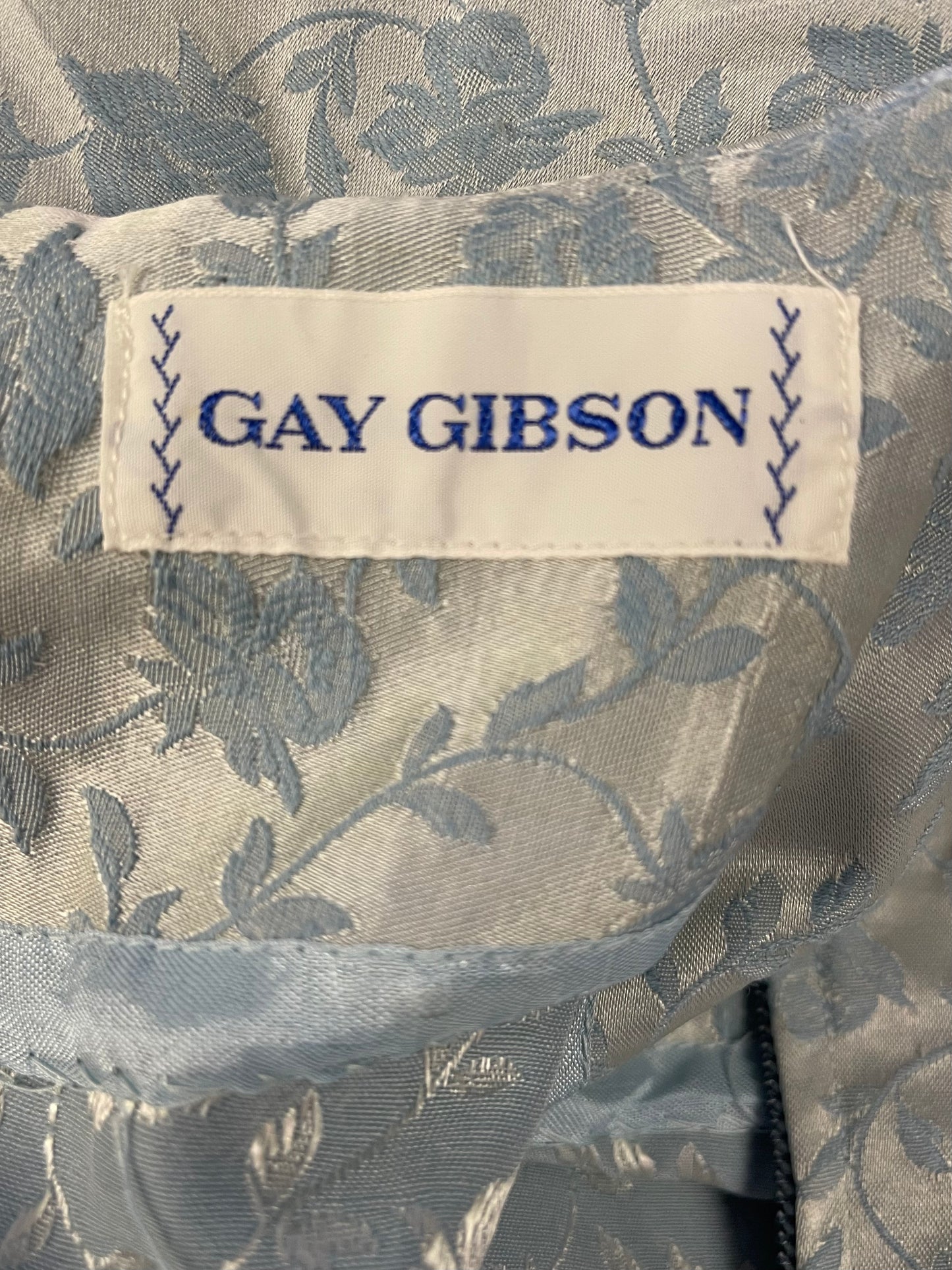 50s Blue Brocade Fit & Flare Dress