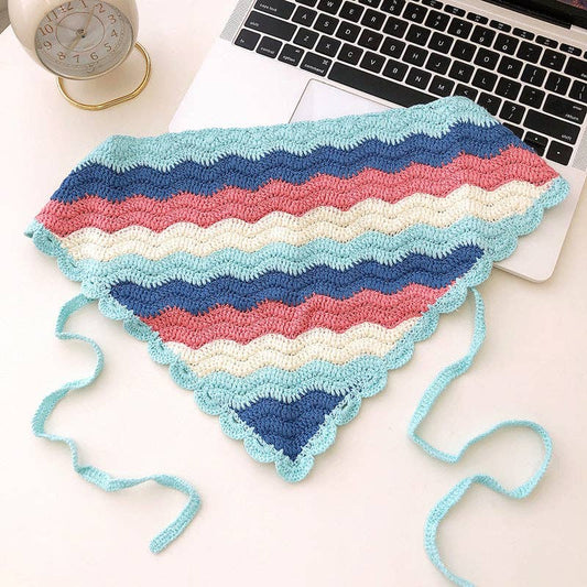 Crochet Farmhouse Wavy Hair Bandana