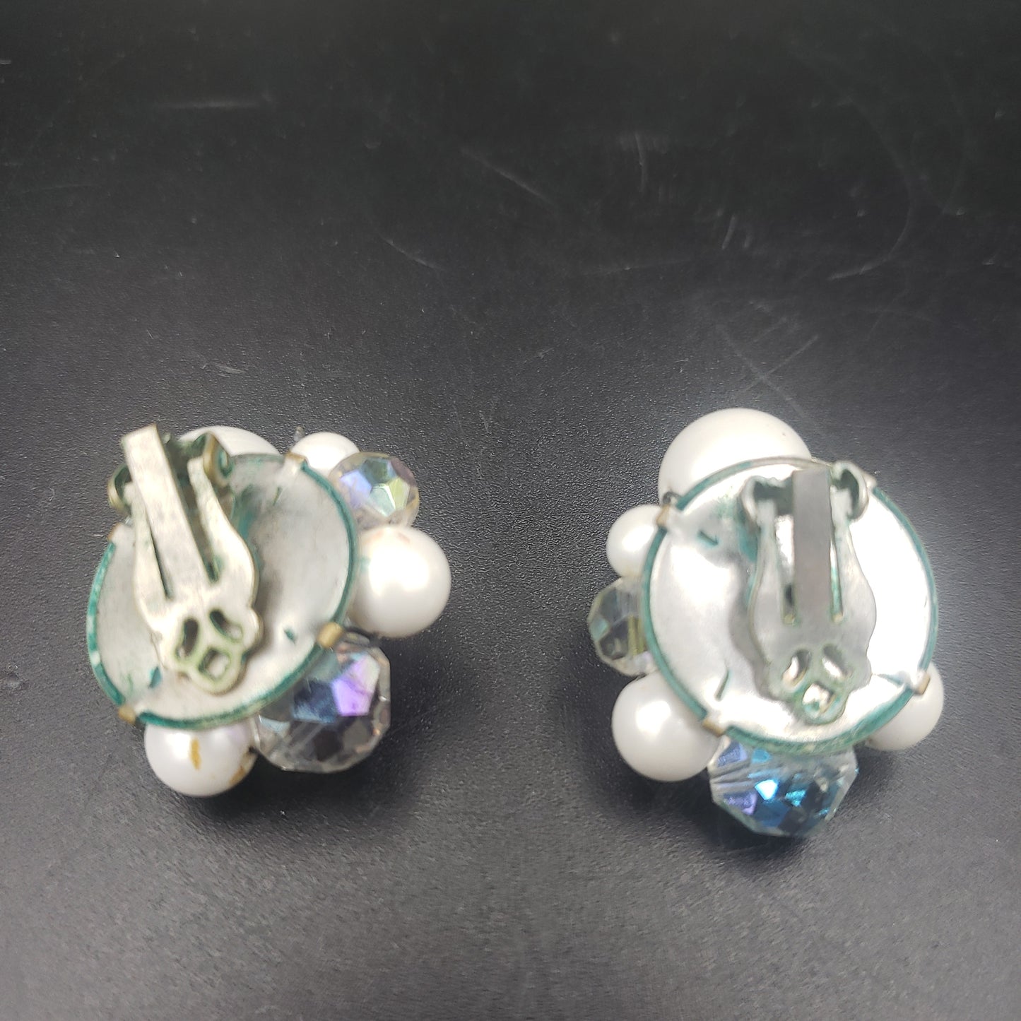 Clip on earrings and necklace costume jewelry set