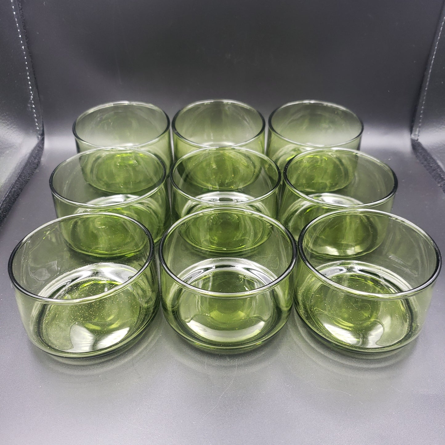 Anchor Hocking Set of 3 Stackable Green Tumblers