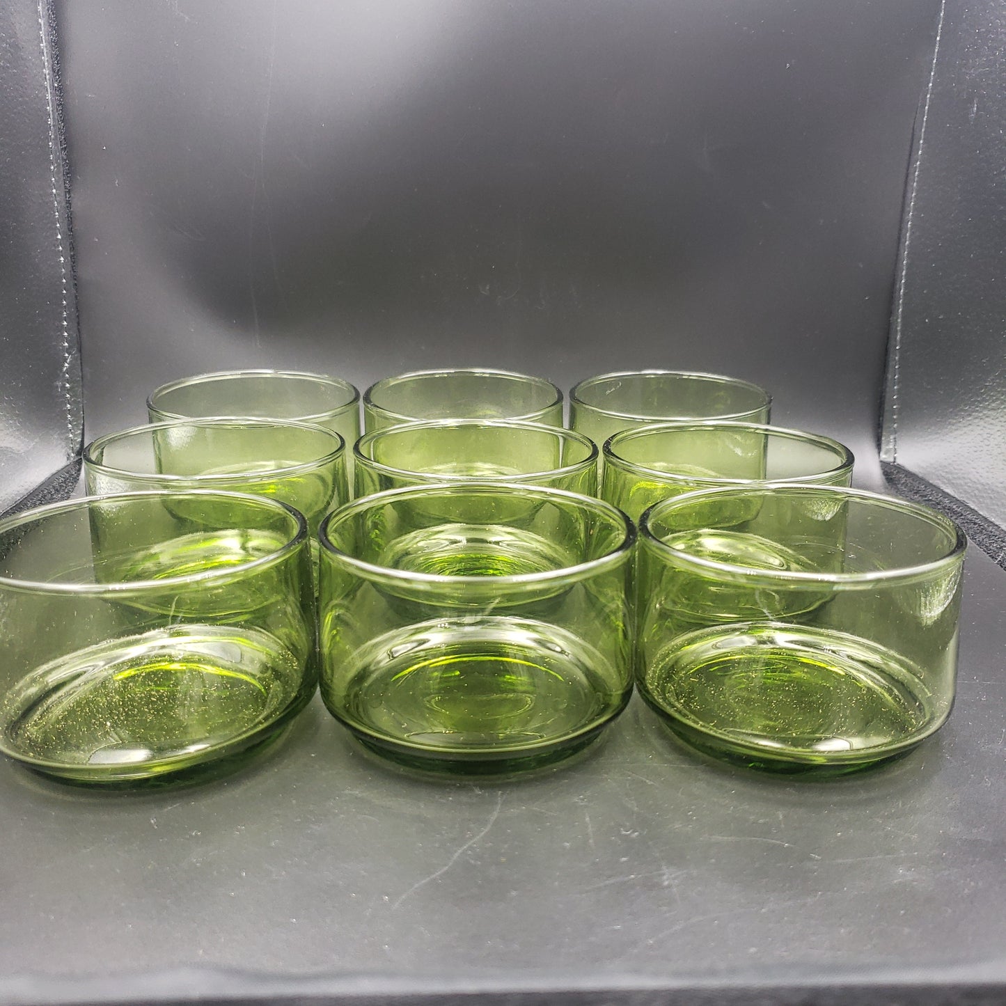 Anchor Hocking Set of 3 Stackable Green Tumblers