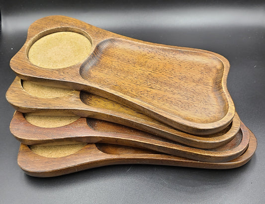 Set of 4 Vintage Handheld Cheese Trays