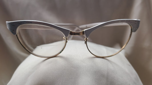 Vintage Silver Aluminum Cat-Eye Frames