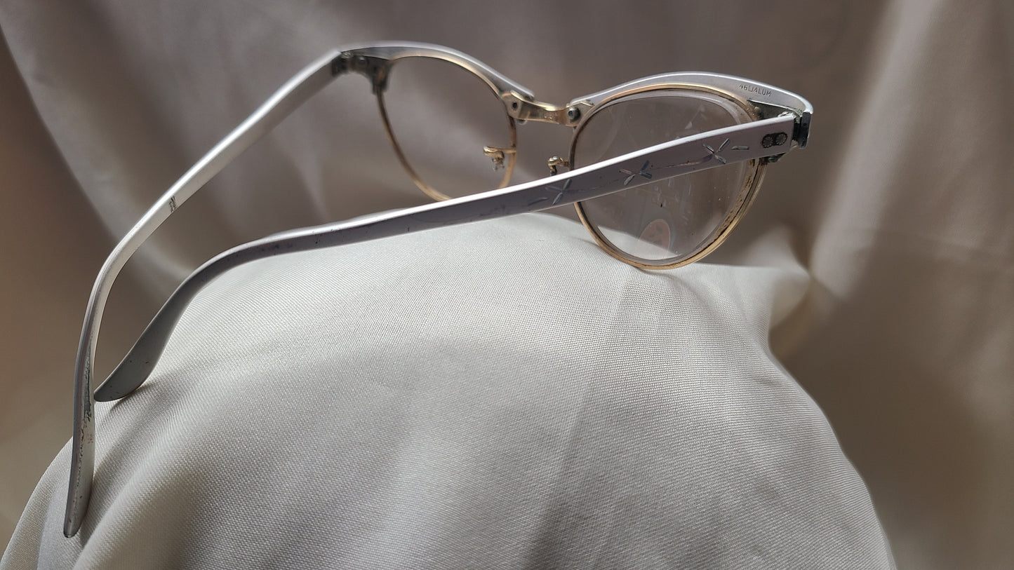 Vintage Silver Aluminum Cat-Eye Frames