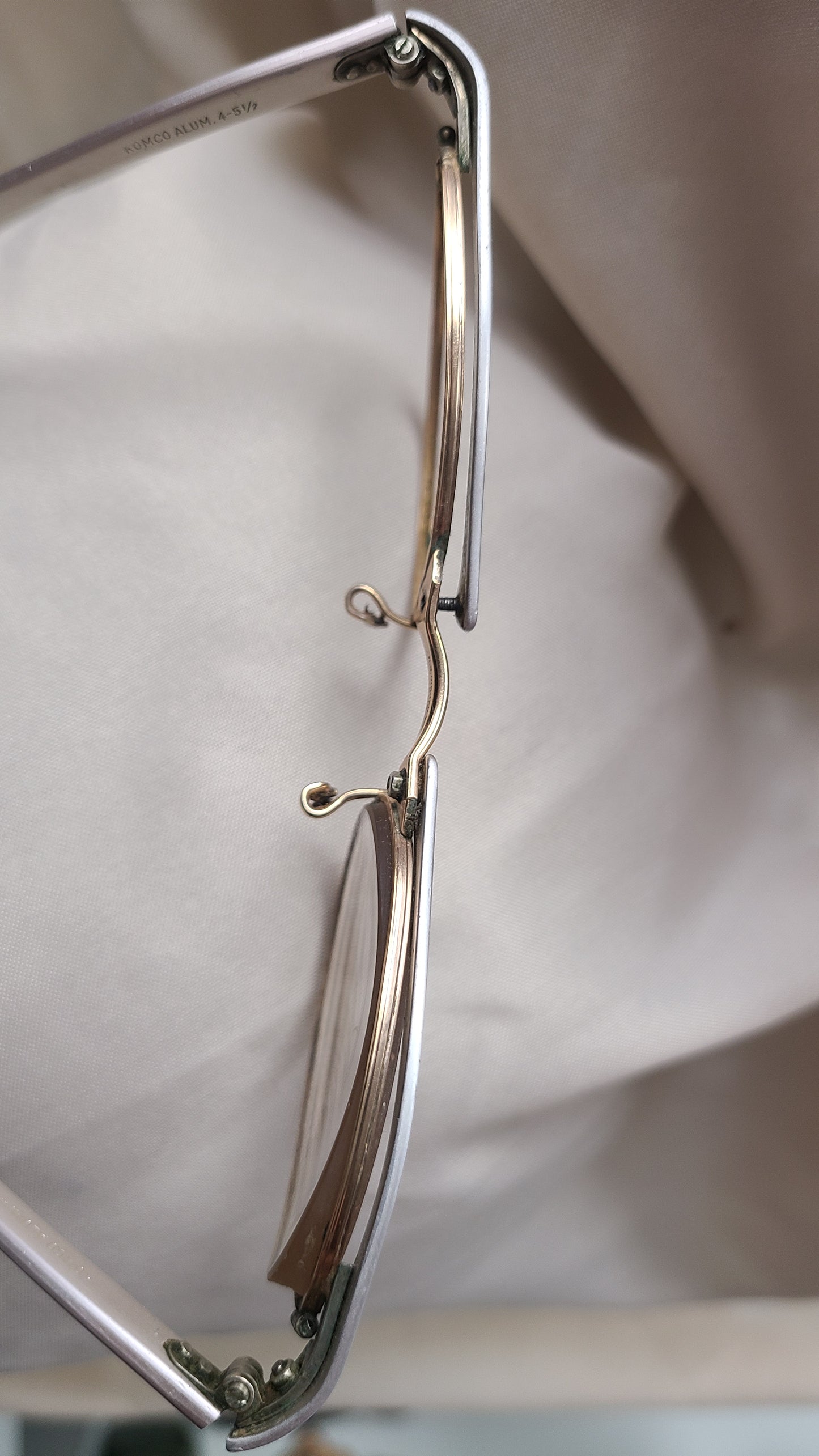 Vintage Silver Aluminum Cat-Eye Frames