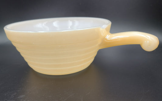 Fire King French Casserole Peach Luster With Chip