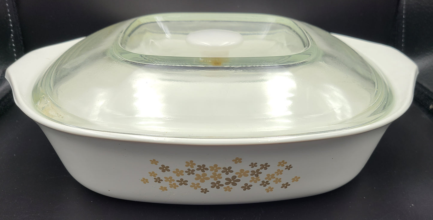 Libbey Brown Daisies Casserole Set