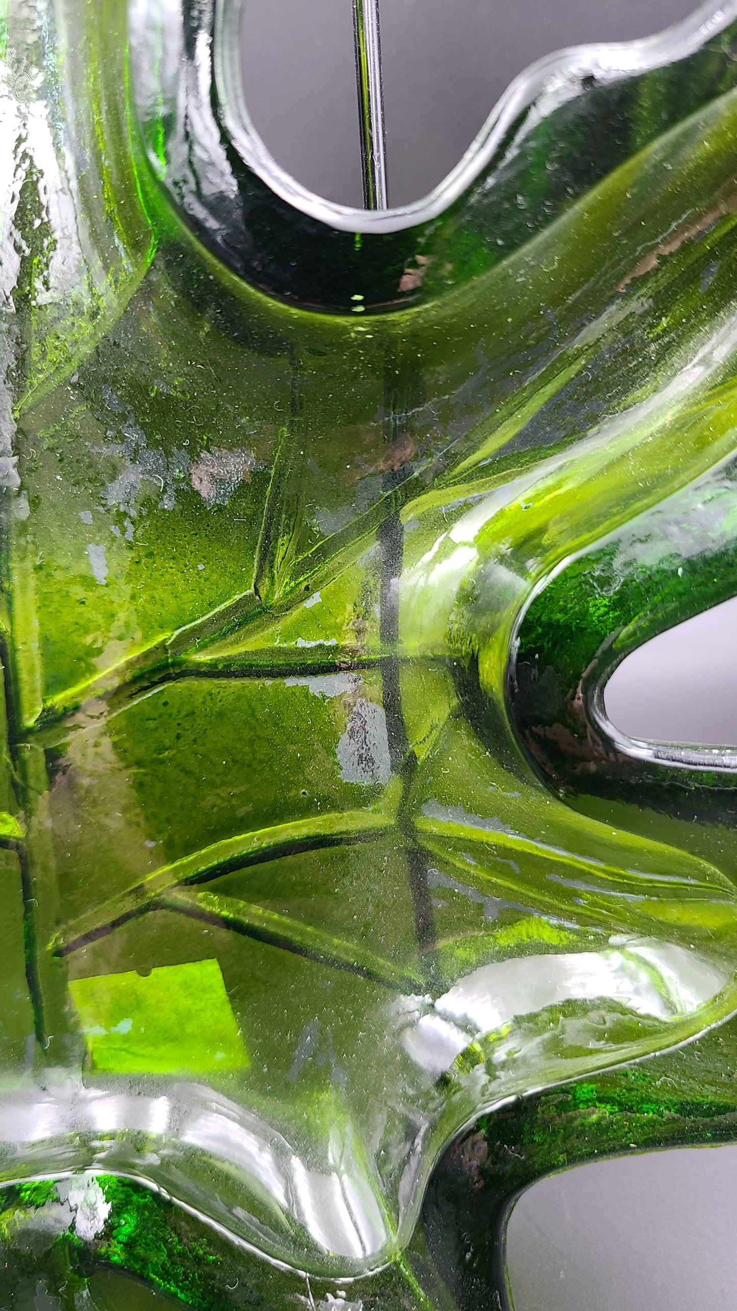 Clear Green Glass Maple Leaf Dish