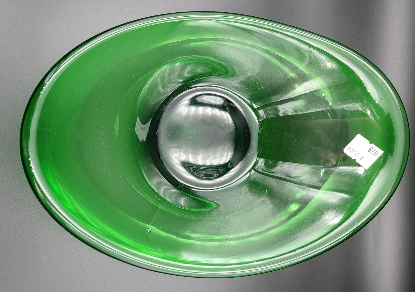 Abstract Vintage Green Glass Dish