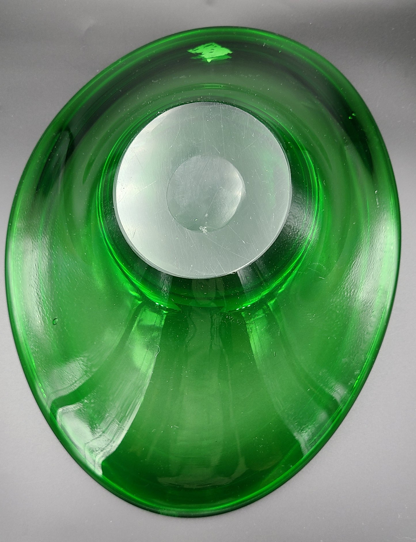 Abstract Vintage Green Glass Dish