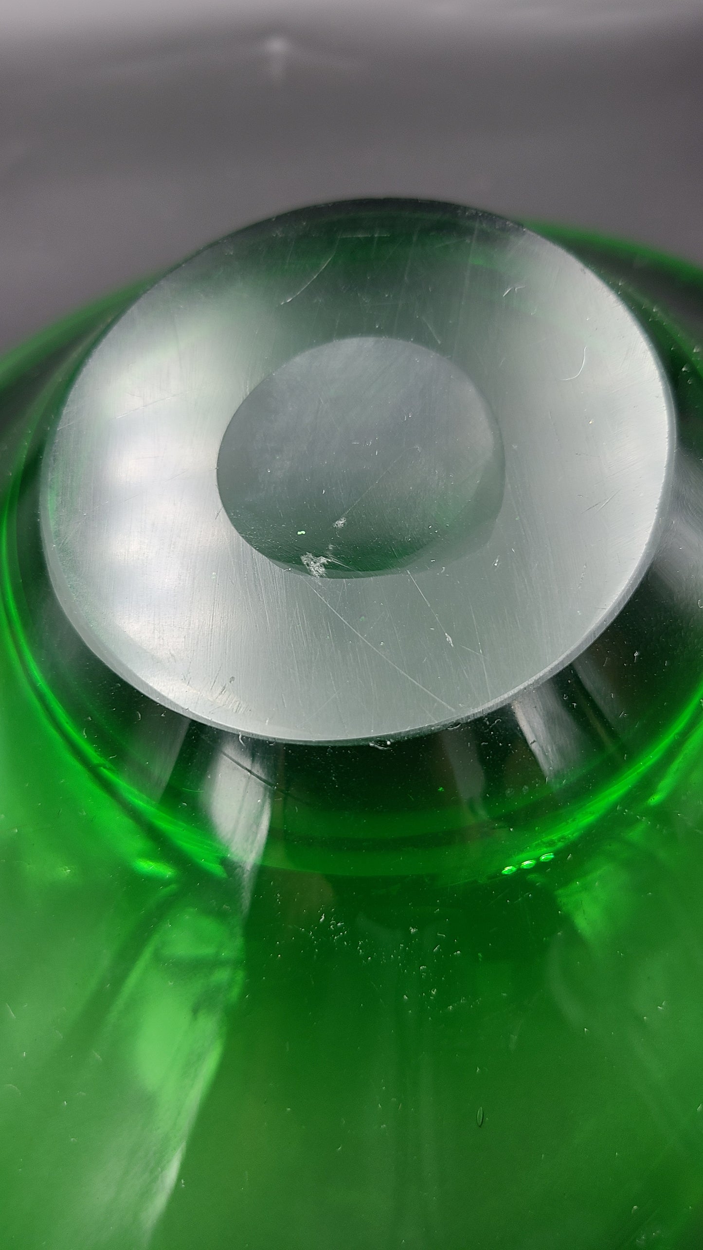 Abstract Vintage Green Glass Dish