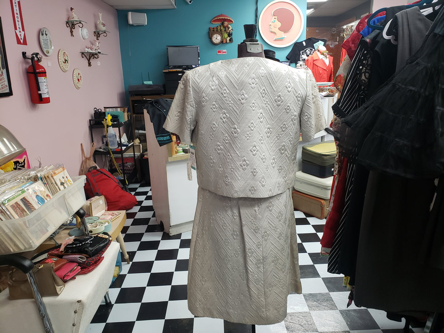 Off white dress and jacket