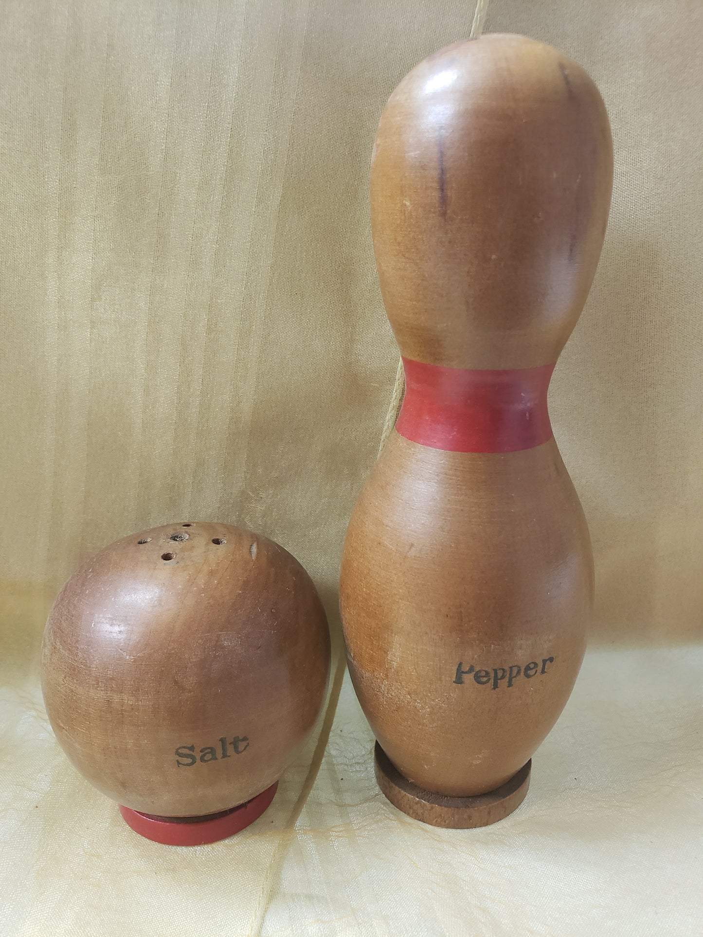 Wooden Bowling Ball and Pin Shaker Set