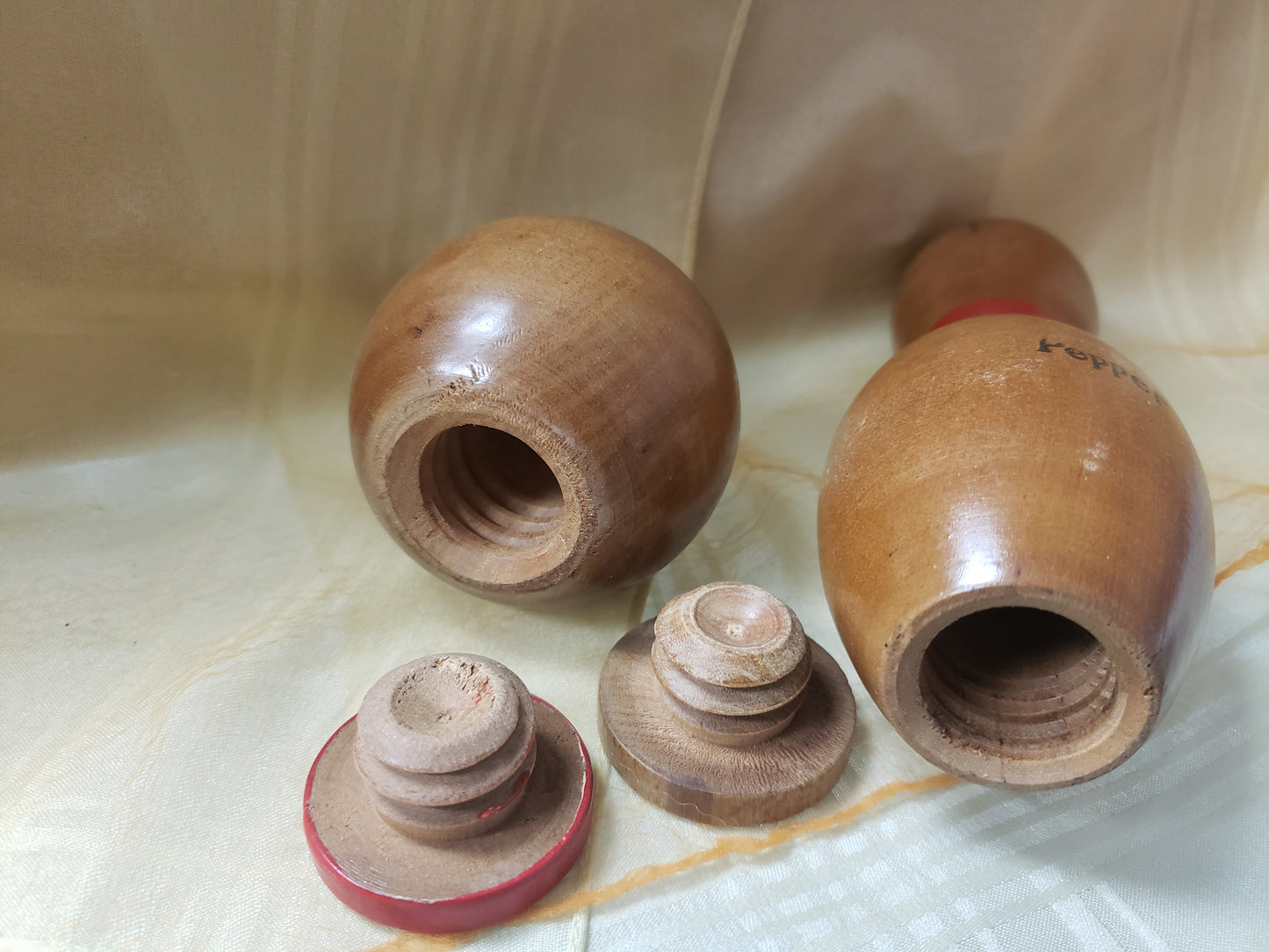 Wooden Bowling Ball and Pin Shaker Set