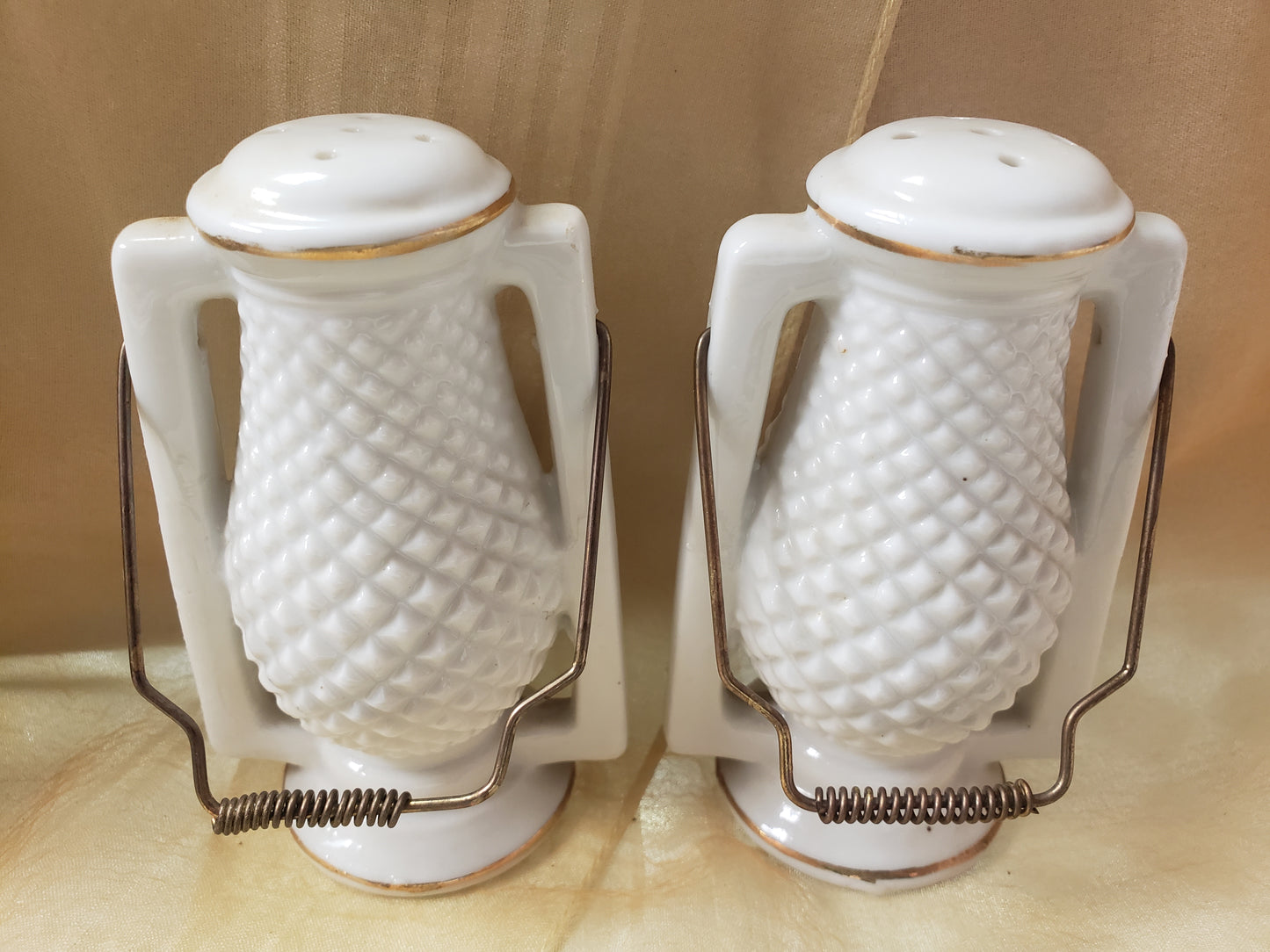 Hobnail Milk Glass Salt and Pepper Shakers