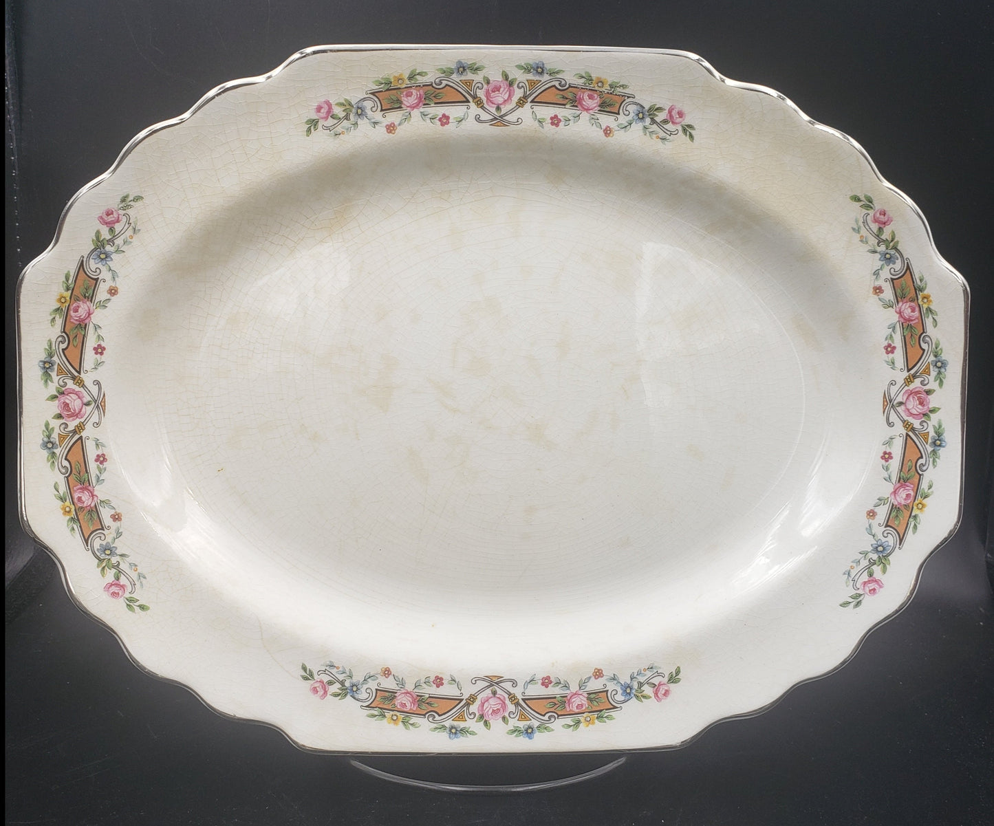 W.S. George Floral Rim Serving Platter