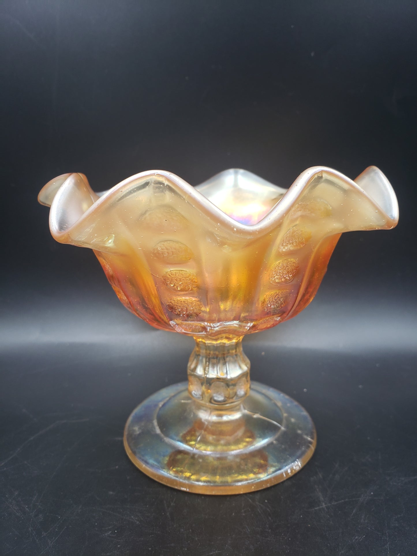 Fenton Marigold Carnival Glass Candy Dish