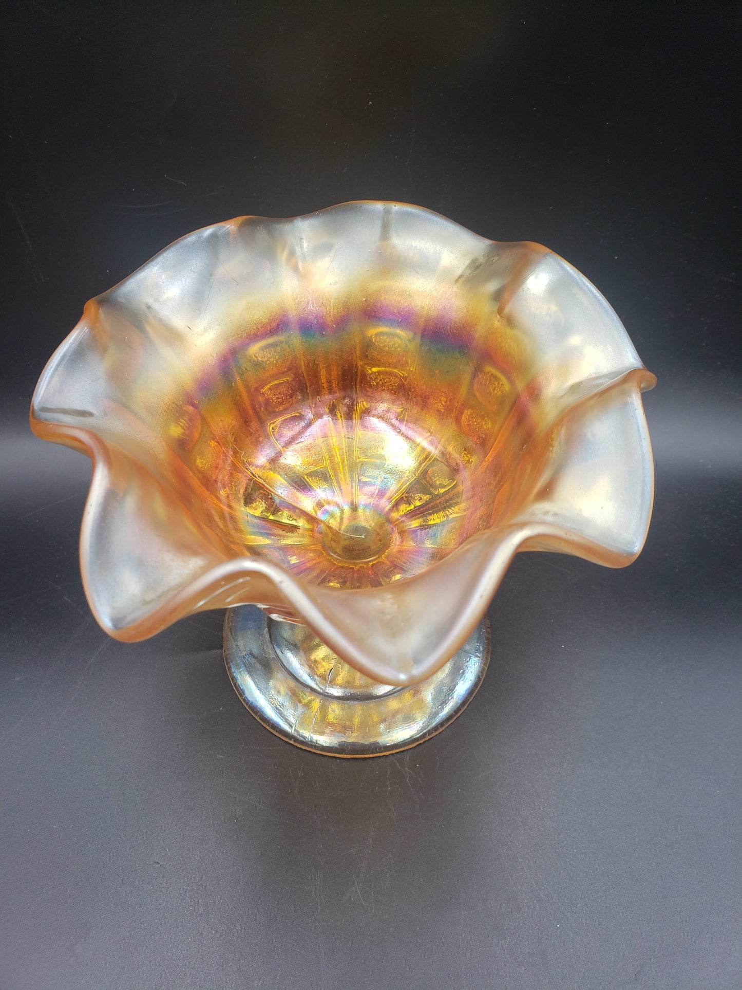 Fenton Marigold Carnival Glass Candy Dish