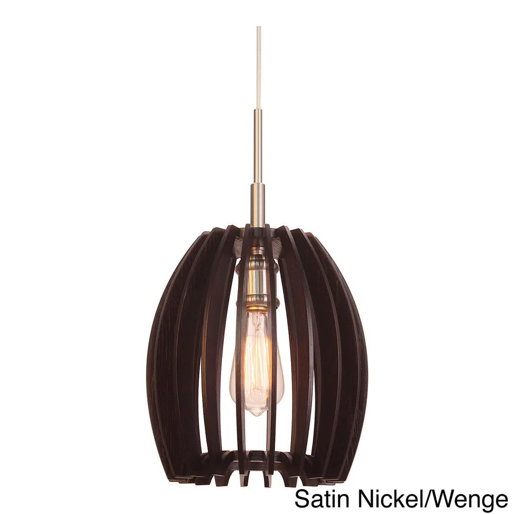 Canopy 1-Light Crescendo Wood Slat Pendant