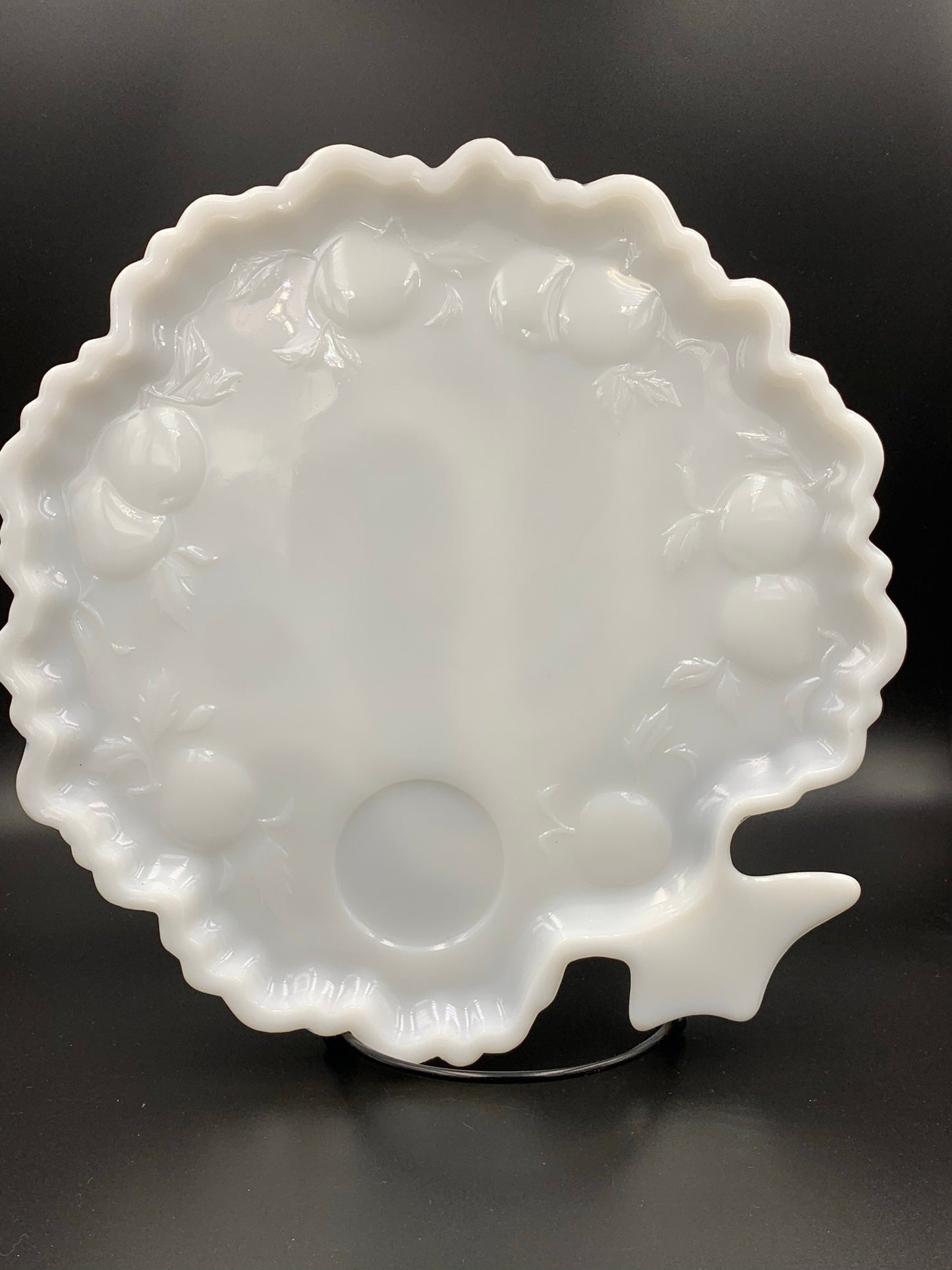 Hazel Atlas Milk Glass Snack Tray Set
