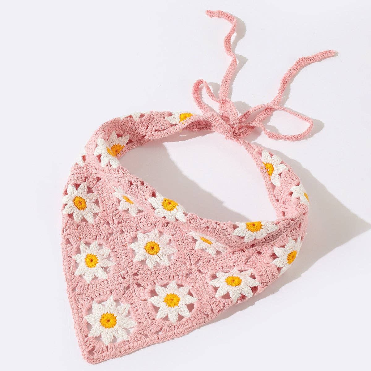 Crochet Flower Head Bandana