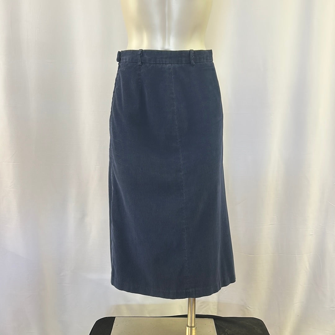 Women’s Navy Blue Corduroy Skirt