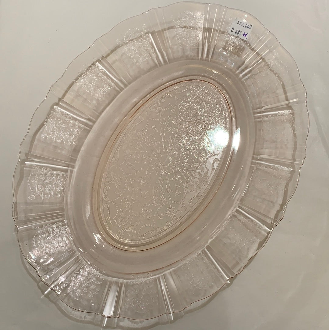 Pink Macbeth Evans Depression Glass Platter